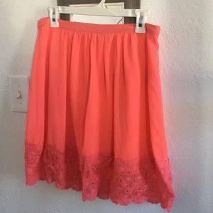 Forever21 coral pink chiffon skirt size L